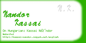 nandor kassai business card